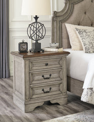 Best Furniture Outlet - Ashley Furniture - Lodenbay Bedroom - Three Drawer Night Stand / Antique Gray/Brown - B751-93