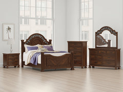 Best Furniture Outlet - Ashley Furniture - Lavinton Bedroom - Queen Poster Bed / Brown - B764B5