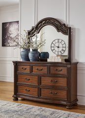 Best Furniture Outlet - Ashley Furniture - Lavinton Bedroom - Dresser and Mirror / Brown - B764B1
