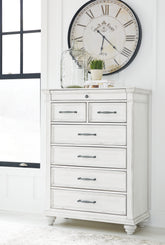 Best Furniture Outlet - Ashley Furniture - Kanwyn Bedroom - Queen Panel Bed / Whitewash - B777B4