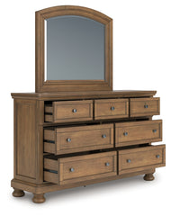 Best Furniture Outlet - Ashley Furniture - Feddinger Bedroom - Dresser and Mirror / Medium Brown - PCB779B1