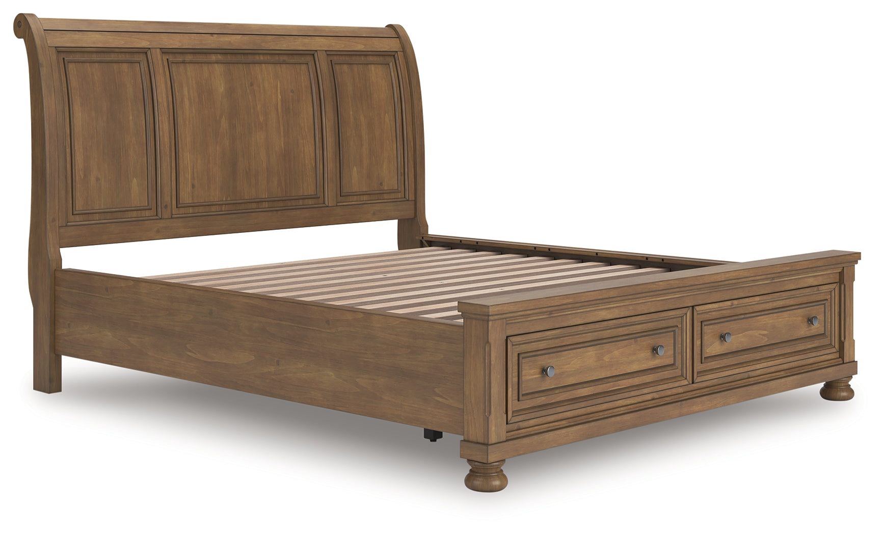 Best Furniture Outlet - Ashley Furniture - Feddinger Bedroom - California King Storage Sleigh Bed / Medium Brown - PCB779B9