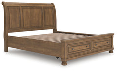 Best Furniture Outlet - Ashley Furniture - Feddinger Bedroom - California King Storage Sleigh Bed / Medium Brown - PCB779B9