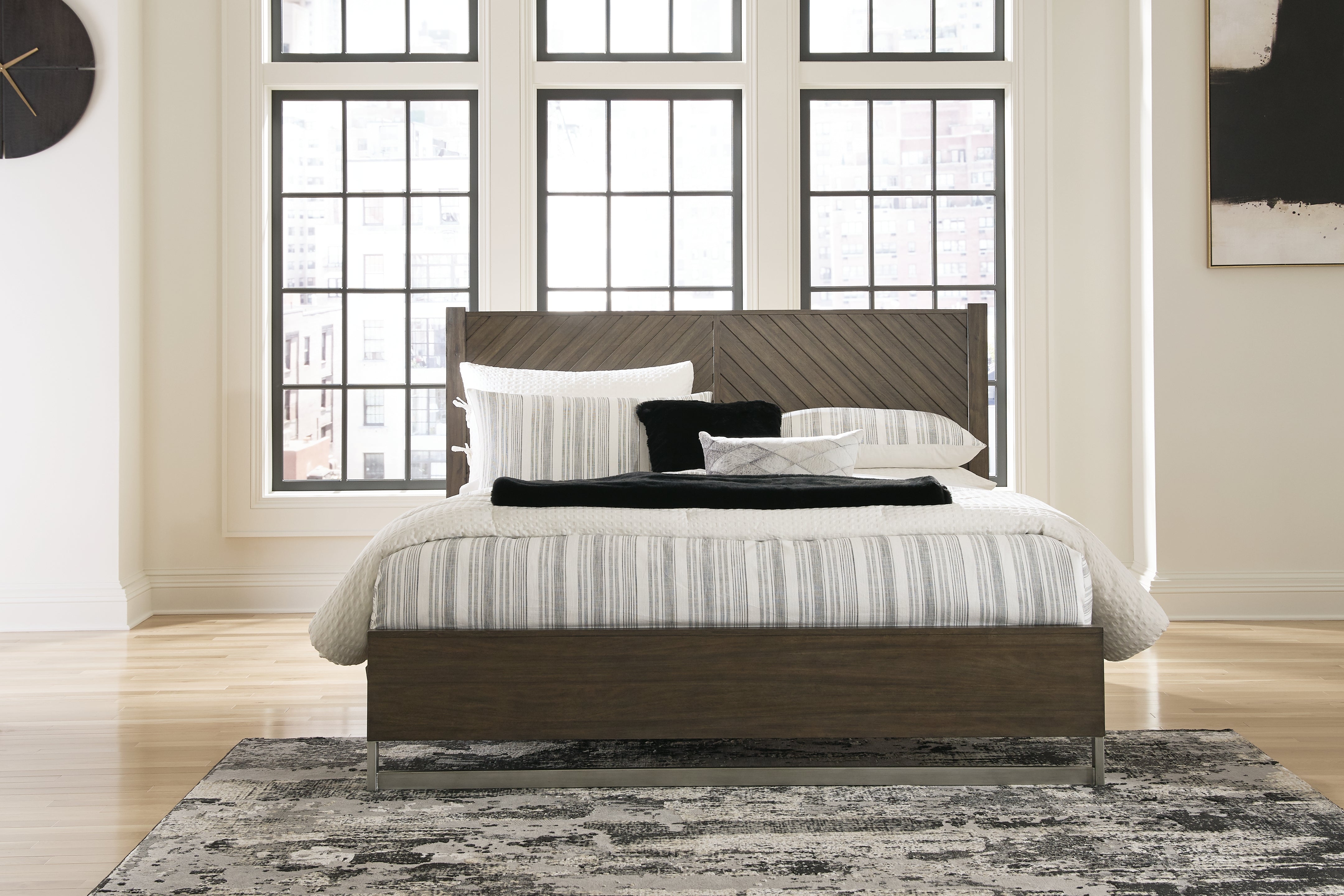 Best Furniture Outlet - Ashley Furniture - Arkenton Bedroom - California King Panel Bed / Grayish Brown - B786B5