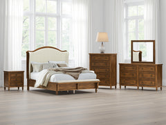 Best Furniture Outlet - Ashley Furniture - Sturlayne Bedroom - Queen Upholstered Panel Bed / Brown - B787B2