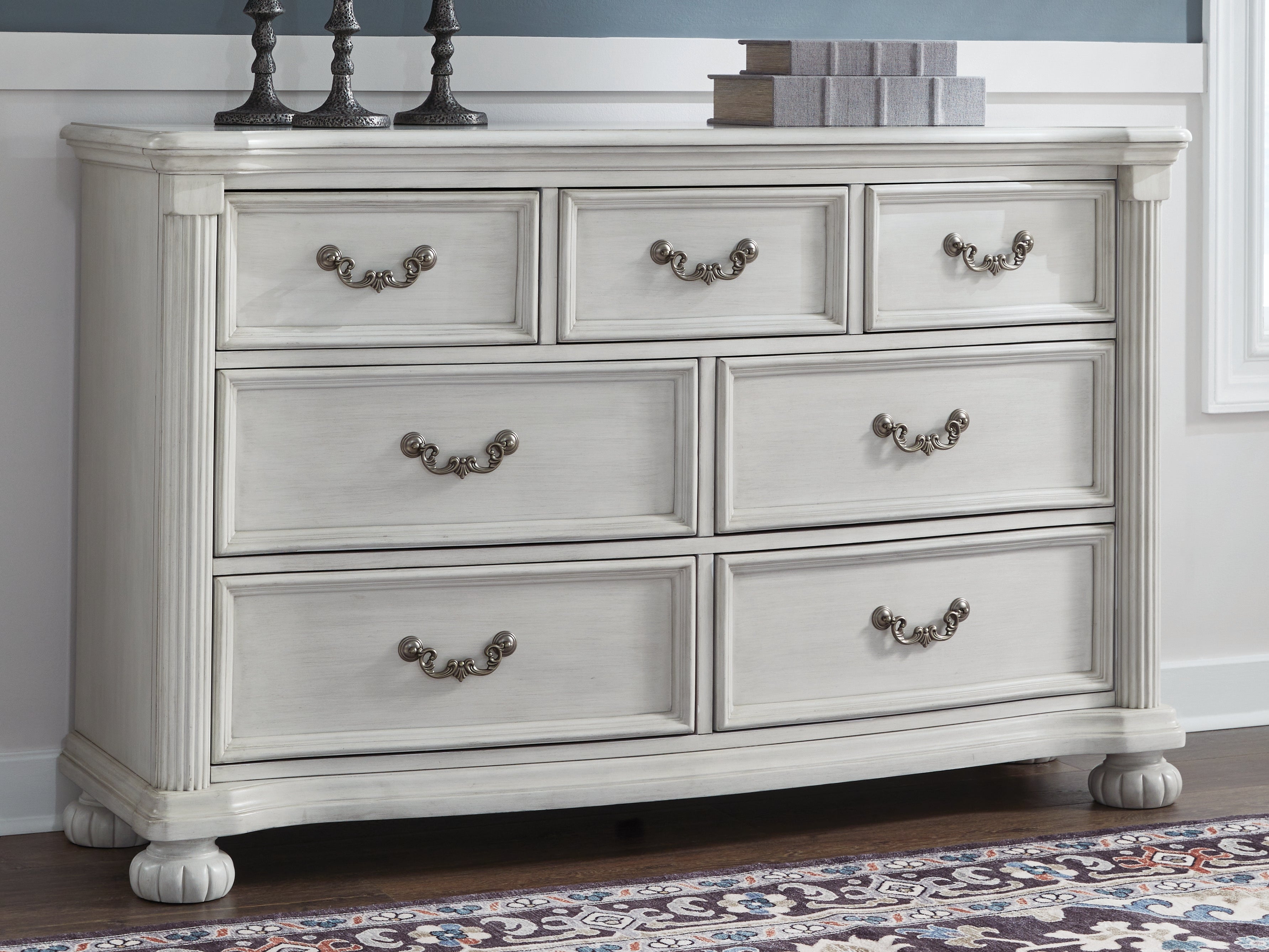 Best Furniture Outlet - Ashley Furniture - Montelaine Bedroom - California King Upholstered Panel Bed / Antique White - B795B7