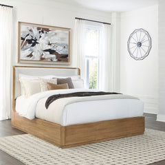 Best Furniture Outlet - Ashley Furniture - Pamaria Bedroom - Queen Upholstered Bed / Light Brown - PCB802B4
