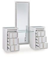 Best Furniture Outlet - Ashley Furniture - Chalanna Vanity with Mirror - Vanity with Mirror / White - B822B7