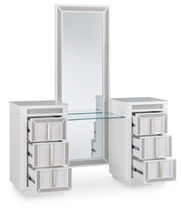 Best Furniture Outlet - Ashley Furniture - Chalanna Vanity with Mirror - Vanity with Mirror / White - B822B7
