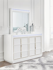 Best Furniture Outlet - Ashley Furniture - Chalanna Bedroom - Dresser and Mirror / White - B822B1