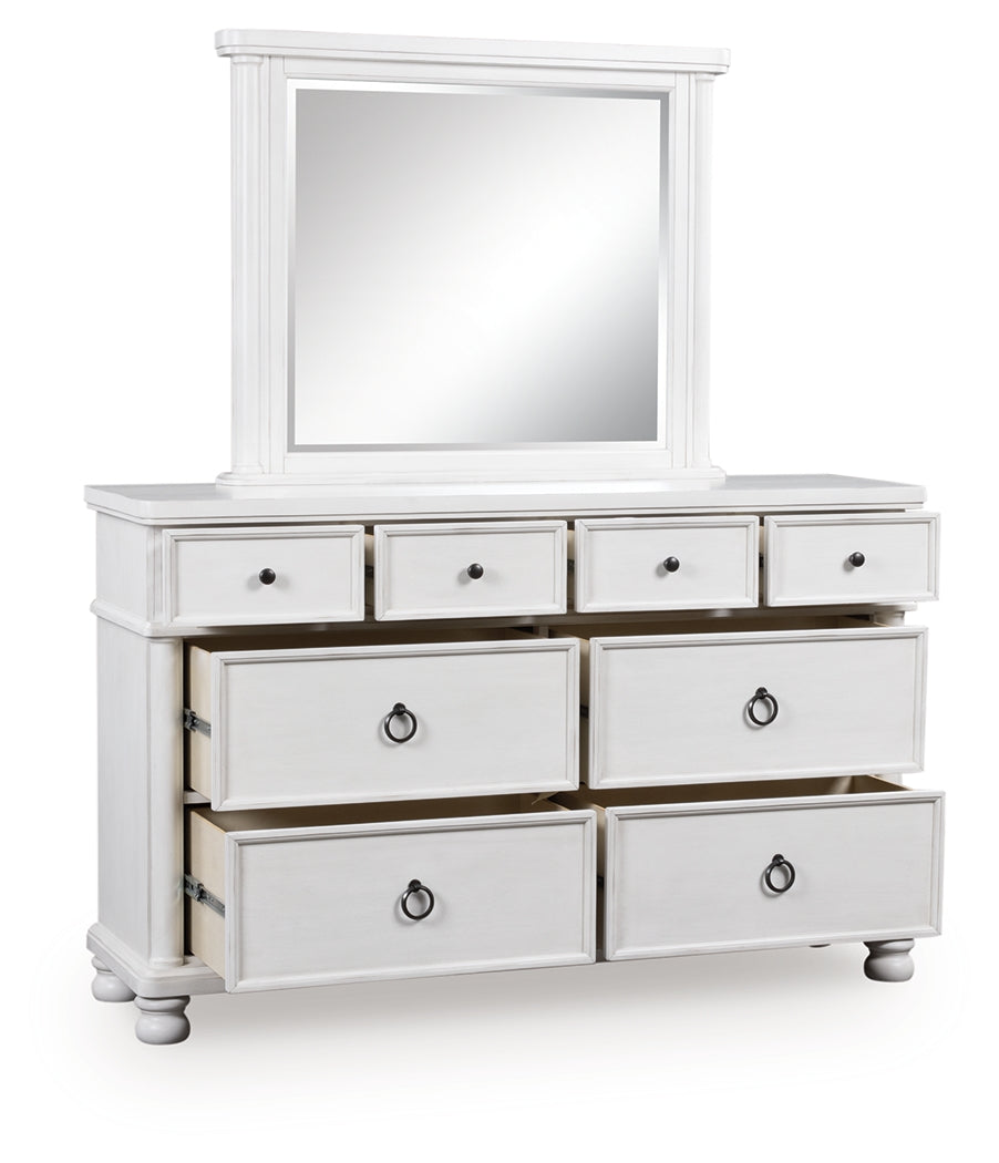 Best Furniture Outlet - Ashley Furniture - Rowlenstown Bedroom - Dresser and Mirror / Antique White - PCB823B1