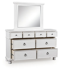 Best Furniture Outlet - Ashley Furniture - Rowlenstown Bedroom - Dresser and Mirror / Antique White - PCB823B1