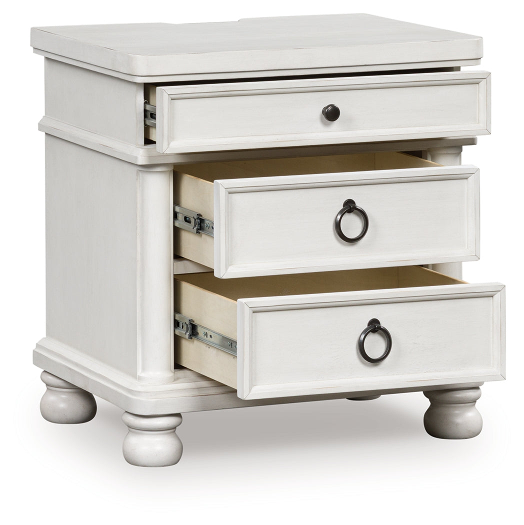 Best Furniture Outlet - Ashley Furniture - Rowlenstown Bedroom - Three Drawer Night Stand / Antique White - PCB823-93