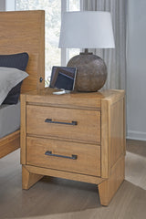 Best Furniture Outlet - Ashley Furniture - Sherbana Bedroom - Two Drawer Night Stand / Light Brown - B833-92