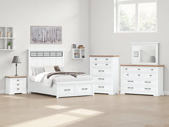 Best Furniture Outlet - Ashley Furniture - Ashbryn Bedroom - Queen Panel Storage Bed / White/Natural - B844B2