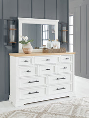 Best Furniture Outlet - Ashley Furniture - Ashbryn Bedroom - Dresser and Mirror / White/Natural - B844B1