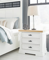 Best Furniture Outlet - Ashley Furniture - Ashbryn Bedroom - Five Drawer Chest / White/Natural - B844-46