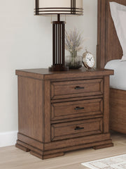 Best Furniture Outlet - Ashley Furniture - Taffenbrook Bedroom - Three Drawer Night Stand / Medium Brown - B849-93