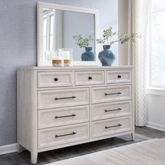 Best Furniture Outlet - Ashley Furniture - Darbonton Bedroom - Dresser and Mirror / Dove White - PCB853B1