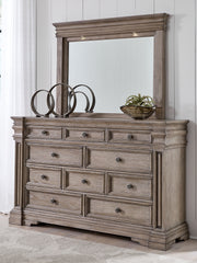 Best Furniture Outlet - Ashley Furniture - Blairhurst Bedroom - Dresser and Mirror / Light Grayish Brown - B916B1