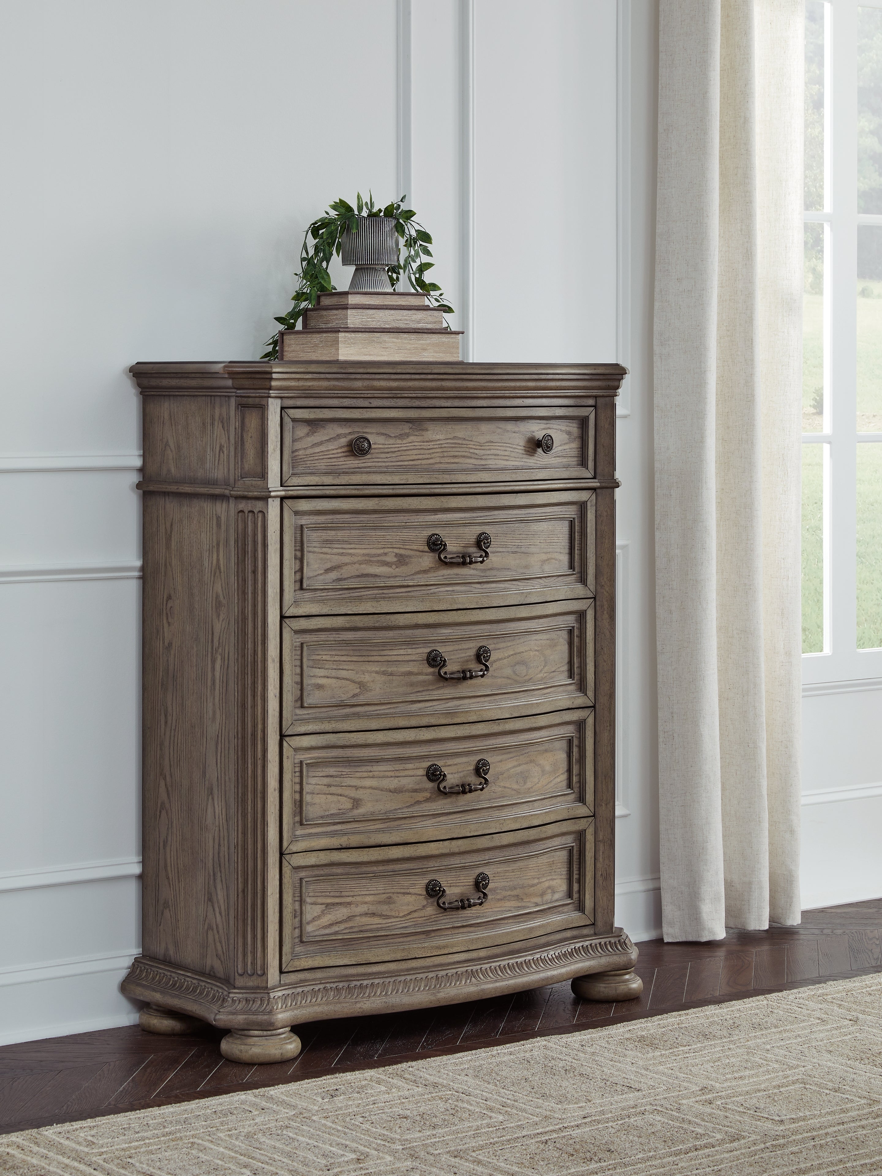 Best Furniture Outlet - Ashley Furniture - Ardenfield Bedroom - Five Drawer Chest / Light Brown - B944-46