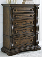 Best Furniture Outlet - Ashley Furniture - Maylee Bedroom - Five Drawer Chest / Dark Brown - B947-46