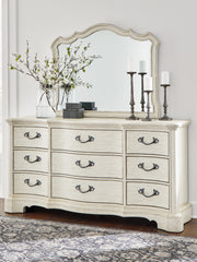 Best Furniture Outlet - Ashley Furniture - Arlendyne Bedroom - Dresser and Mirror / Antique White - B980B1