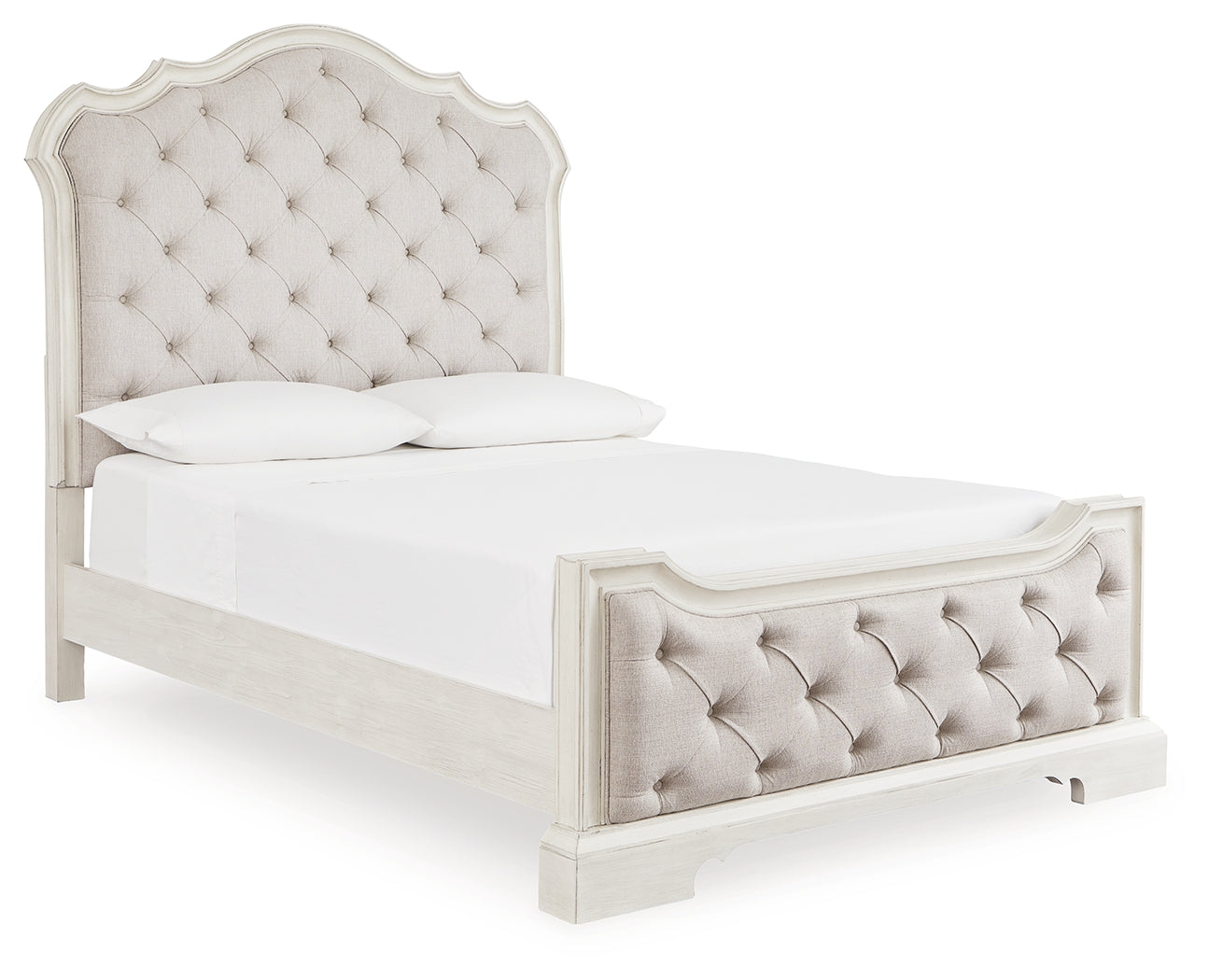 Best Furniture Outlet - Ashley Furniture - Arlendyne Bedroom - Queen Upholstered Bed / Antique White - B980B2