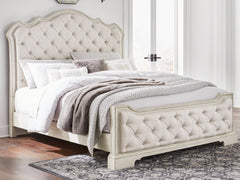 Best Furniture Outlet - Ashley Furniture - Arlendyne Bedroom - California King Upholstered Bed / Antique White - B980B5