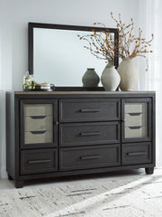 Best Furniture Outlet - Ashley Furniture - Foyland Bedroom - Dresser and Mirror / Black/Brown - B989B1