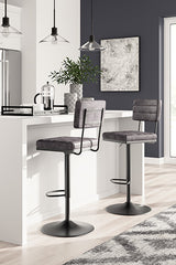Best Furniture Outlet - Ashley Furniture - Strumford Dining Room - Bar Height Bar Stool (Set of 2) / Gray/Black - D119-630X2