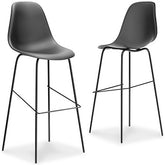 Best Furniture Outlet - Ashley Furniture - Forestead Dining Room - Bar Height Bar Stool (Set of 2) / Black - D130-130X2