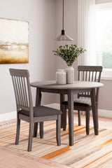 Best Furniture Outlet - Ashley Furniture - Shullden Dining Room - Dining Table and 2 Chairs / Gray - D194D2