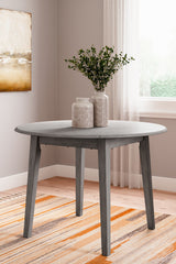 Best Furniture Outlet - Ashley Furniture - Shullden Dining Room - Round DRM Drop Leaf Table / Gray - D194-15