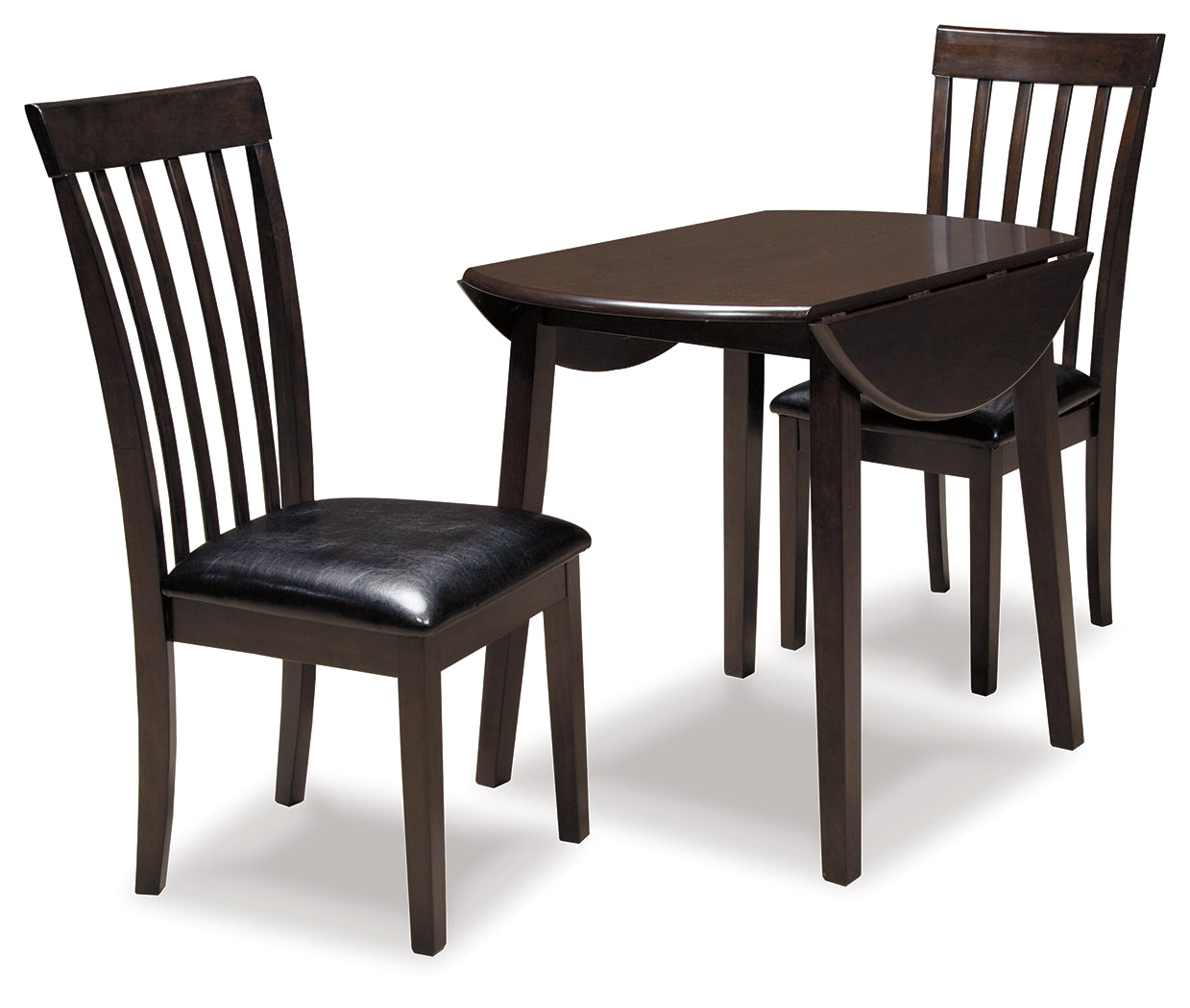 Best Furniture Outlet - Ashley Furniture - Hammis Dining Room - Dining Table with 2 Chairs / Dark Brown - D310D2