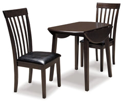 Best Furniture Outlet - Ashley Furniture - Hammis Dining Room - Dining Table with 2 Chairs / Dark Brown - D310D2