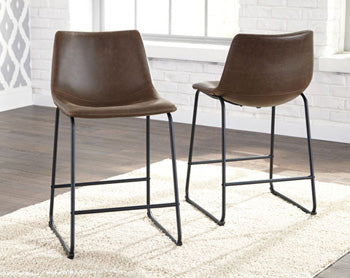 Best Furniture Outlet - Ashley Furniture - Centiar Dining Room - Counter Height Bar Stool (Set of 2) / Brown - D372-124X2