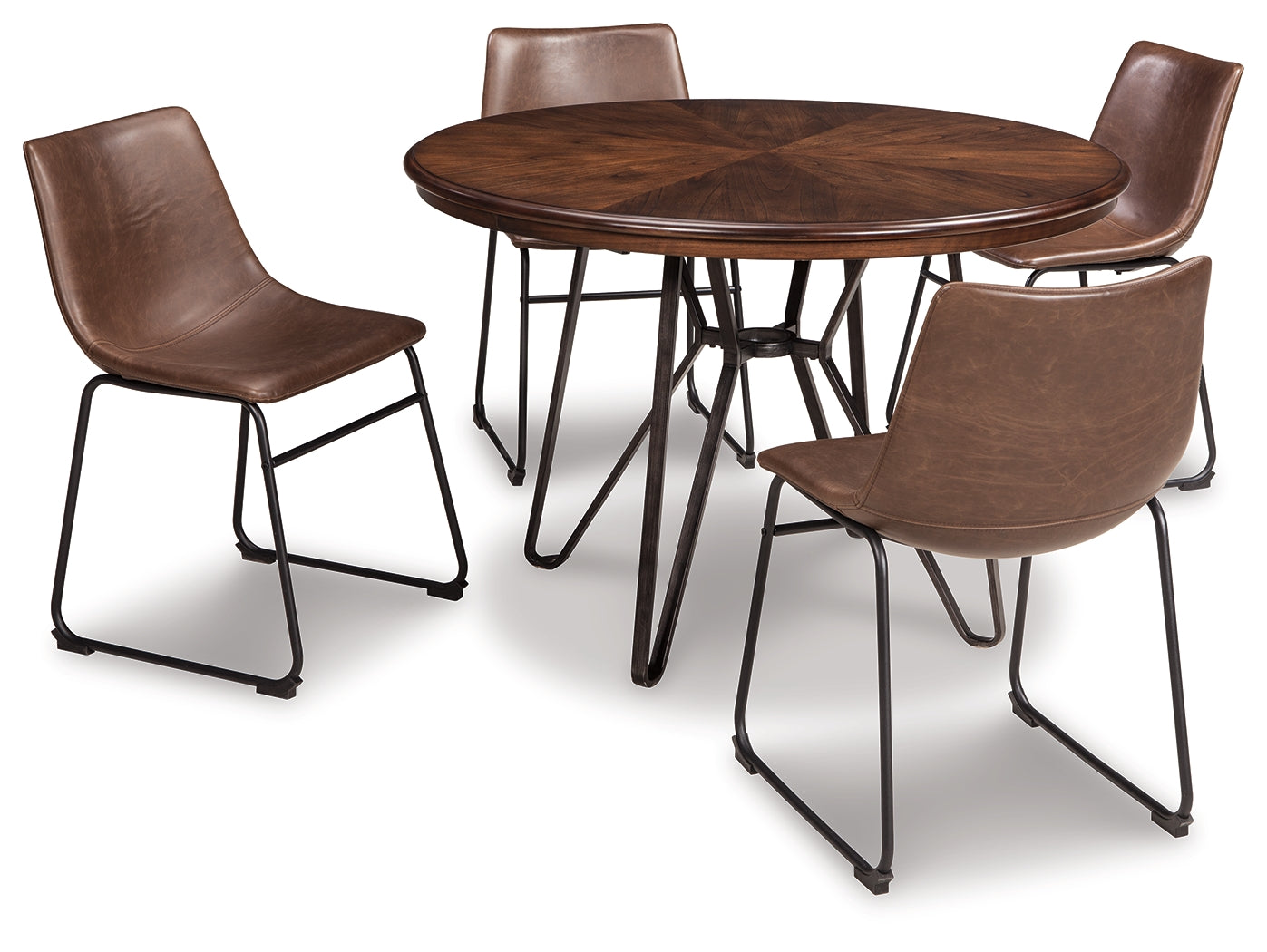 Best Furniture Outlet - Ashley Furniture - Centiar Dining Room - Dining Table and 4 Chairs / Two-tone Brown - D372D1