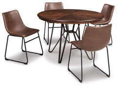 Best Furniture Outlet - Ashley Furniture - Centiar Dining Room - Dining Table and 4 Chairs / Two-tone Brown - D372D1