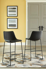 Best Furniture Outlet - Ashley Furniture - Centiar Dining Room - Pub Height Bar Stool (Set of 2) / Black - D372-630X2