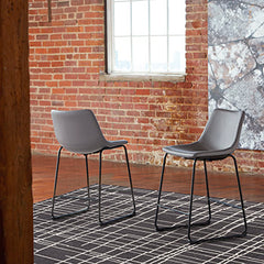 Best Furniture Outlet - Ashley Furniture - Centiar Dining Room - Counter Height Bar Stool (Set of 2) / Gray - D372-824X2