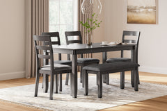Best Furniture Outlet - Ashley Furniture - Bridson Dining Room - RECT DRM Table Set (6/CN) / Gray - D383-325