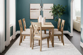 Best Furniture Outlet - Ashley Furniture - Sanbriar Dining Room - RECT DRM Table Set (7/CN) / Light Brown - D393-425
