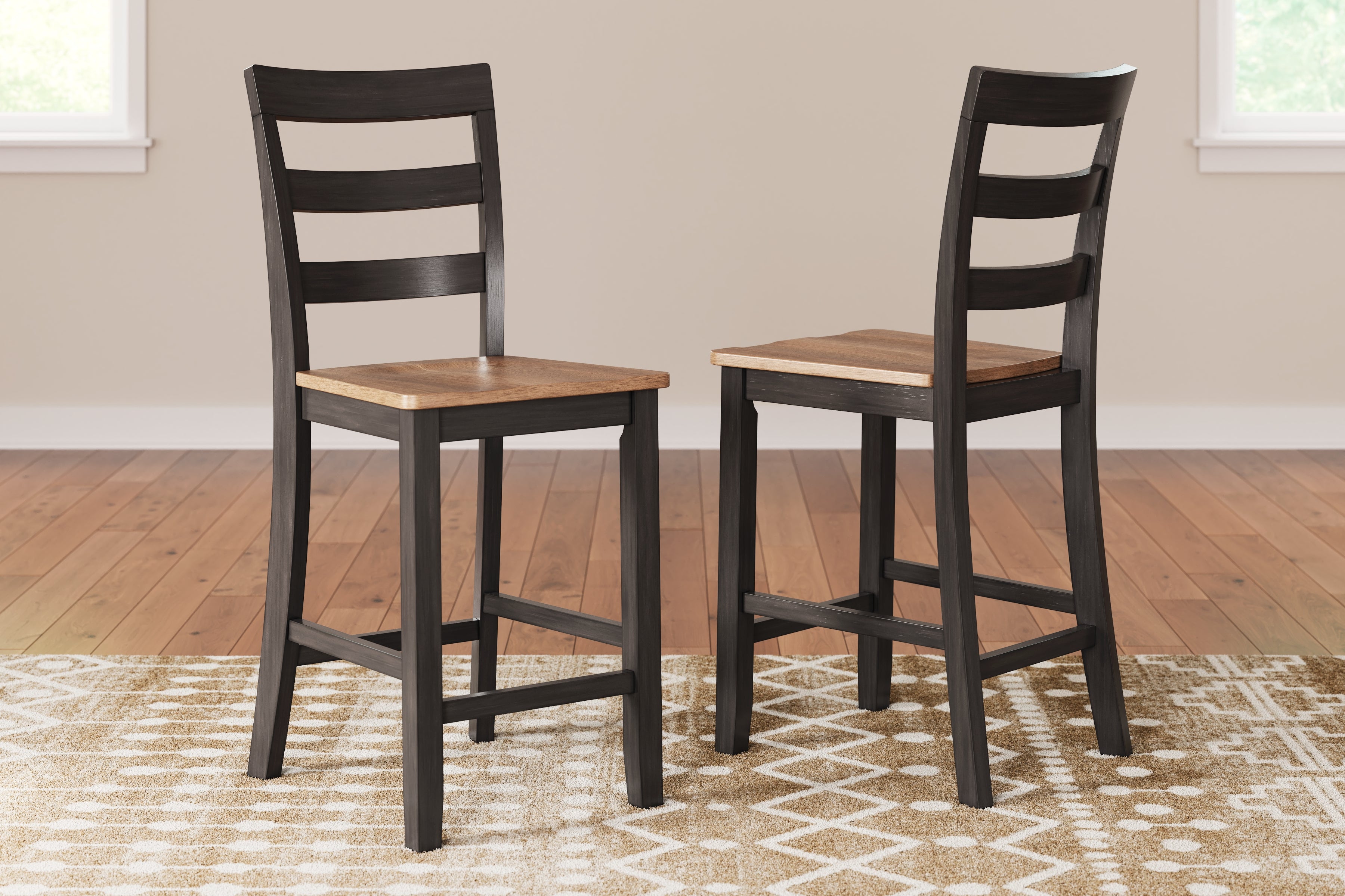 Best Furniture Outlet - Ashley Furniture - Gesthaven Dining Room - Counter Height Barstool (Set of 2) / Natural/Brown - D396-124X2