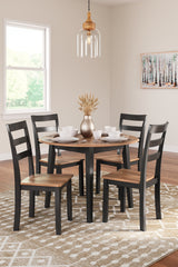 Best Furniture Outlet - Ashley Furniture - Gesthaven Dining Room - Dining Table and 4 Chairs / Natural/Brown - D396D1