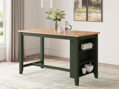 Best Furniture Outlet - Ashley Furniture - Gesthaven Dining Room - RECT Dining Room Counter Table / Natural/Green - D401-13