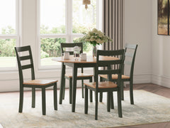 Best Furniture Outlet - Ashley Furniture - Gesthaven Dining Room - Dining Table and 4 Chairs / Natural/Green - D401D1