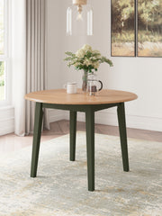 Best Furniture Outlet - Ashley Furniture - Gesthaven Dining Room - Round DRM Drop Leaf Table / Natural/Green - D401-15