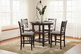 Best Furniture Outlet - Ashley Furniture - Langwest Dining Room - DRM Counter Table Set (5/CN) / Brown - D422-223