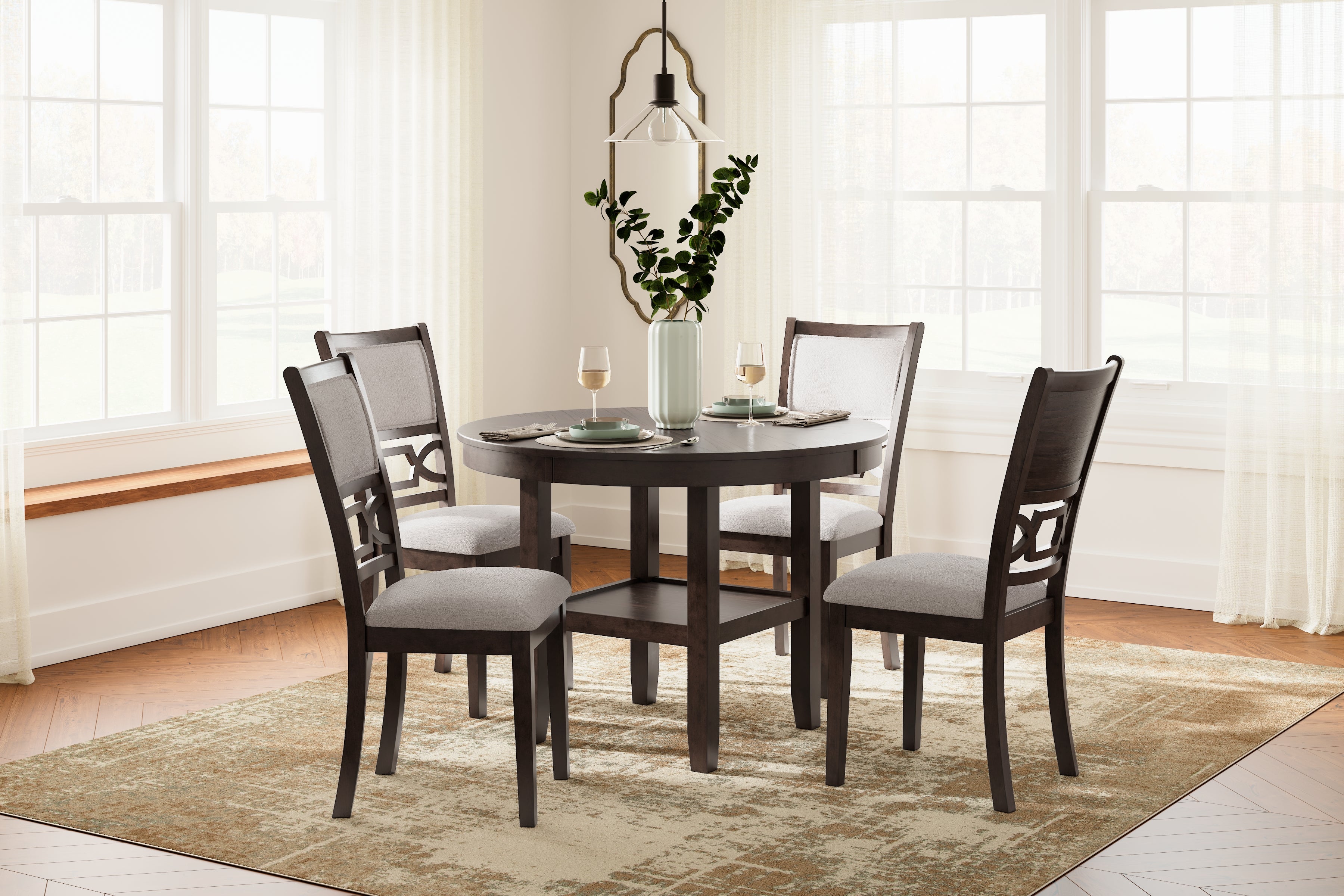 Best Furniture Outlet - Ashley Furniture - Langwest Dining Room - Dining Room Table Set (5/CN) / Brown - D422-225